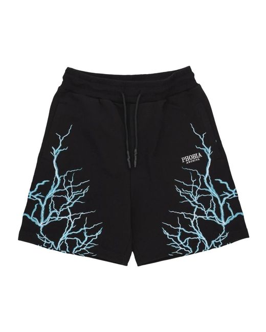 PHOBIA ARCHIVE Black Casual Shorts for men
