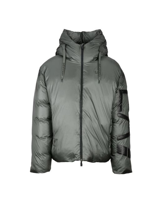 EA7 Gray Winter Jackets for men