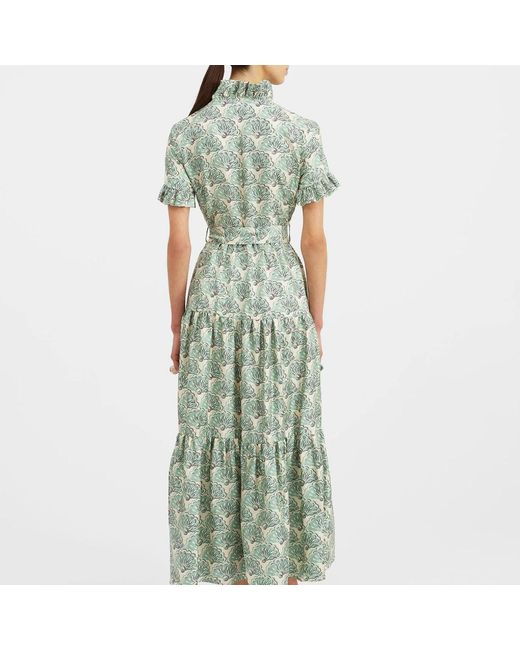 LaDoubleJ Kleedjes ,Groen ,Elegante Zijden Jurk Met Volants in het Green