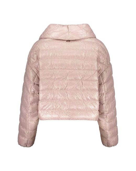 Herno Cropped Padded Jacket in het Pink