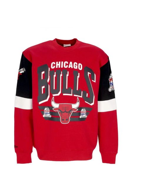 Mitchell & Ness Hoodies & Sweatvesten ,Rood ,Katoen Chicago Bulls Crewneck Sweatshirt in het Red voor heren