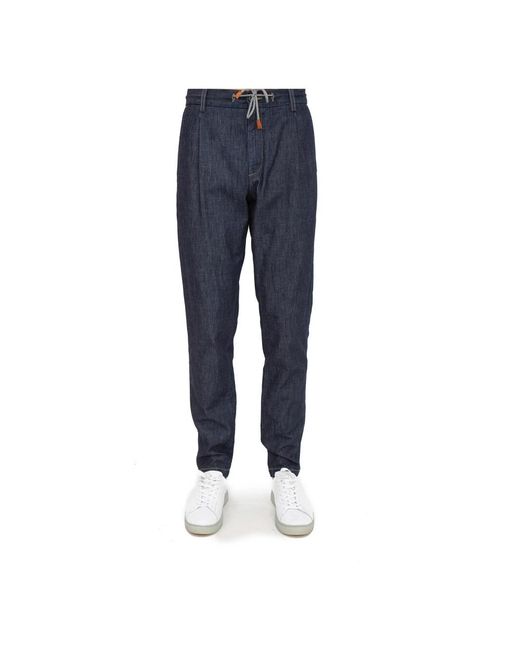 Eleventy Blue Straight Trousers for men