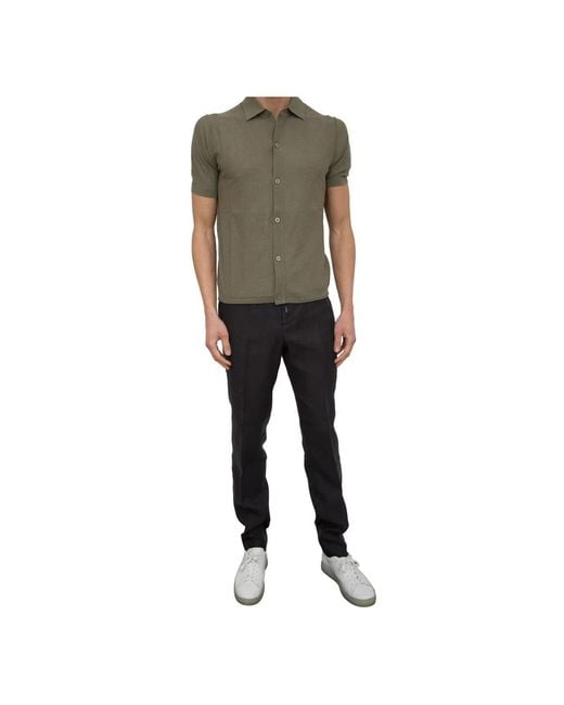 Paolo Pecora Green Short Sleeve Shirts for men