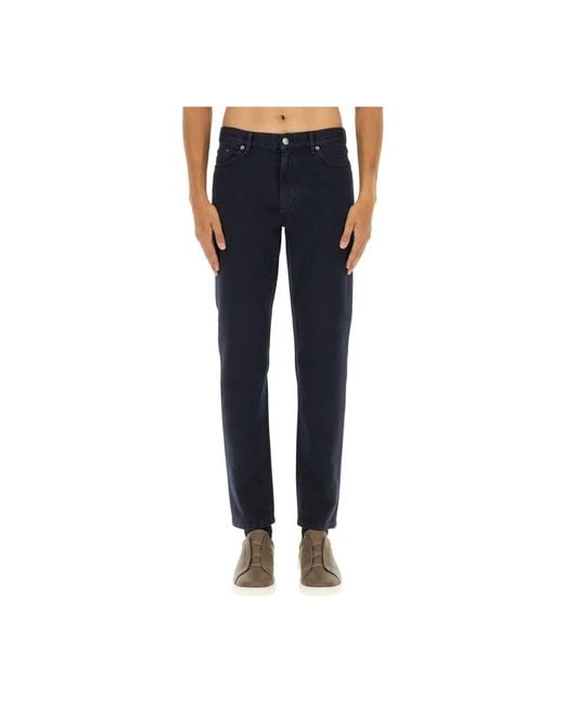 Zegna Blue Straight Jeans for men