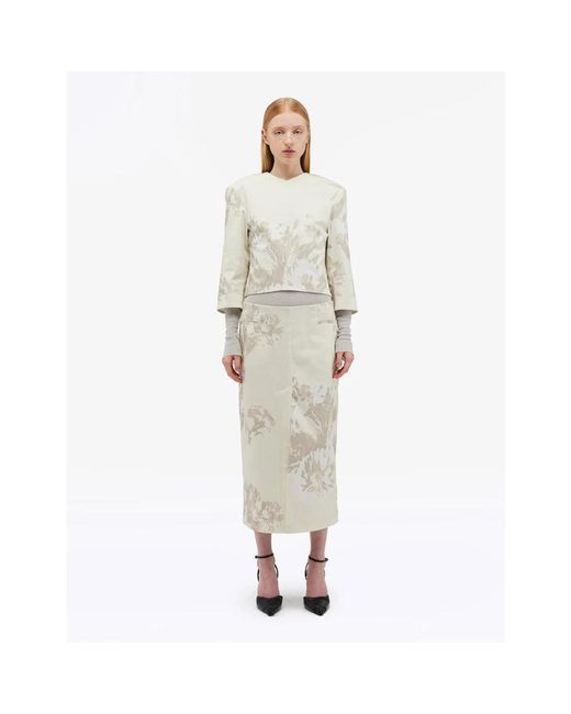 REMAIN Birger Christensen Gray Schicker Blumen Midi Rock