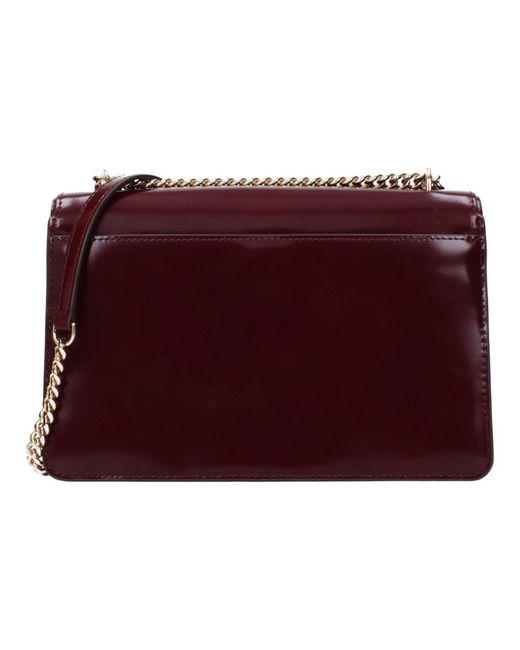 Tory Burch Red Rote Leder-Crossbody-Tasche Mit Logo