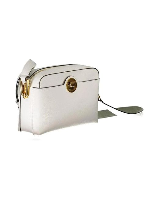 Coccinelle Witte Leren Crossbody Tas Met Zakken in het White