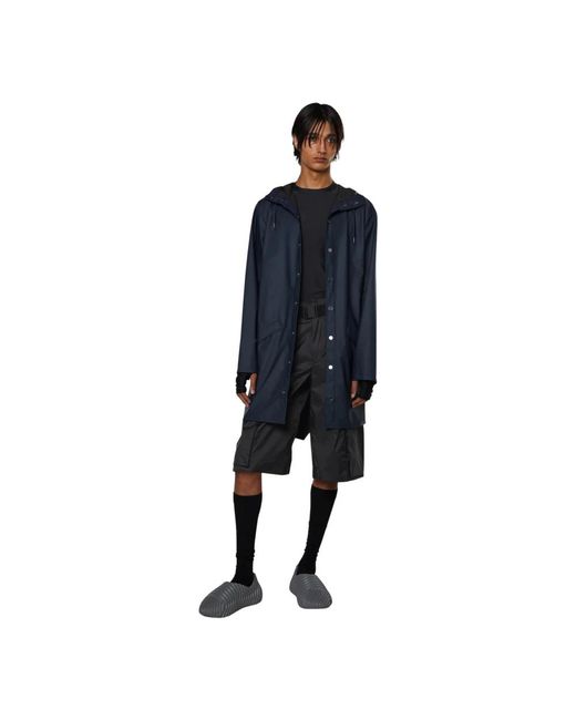 Chaqueta larga marina Rains de color Blue