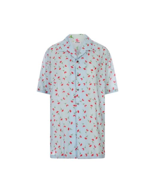 Jil Sander Blue Short Sleeve Shirts for men