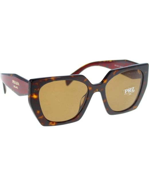Prada Brown Ikonoische sonnenbrille mit polarisierten gläsern