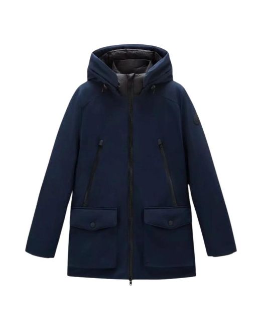 Woolrich Blue Down Jackets for men