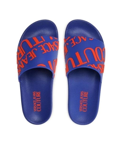 Versace Jeans Couture Blue Sliders for men
