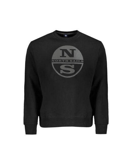 North Sails Schwarzer Baumwollpullover Mit Logoaufdruck in Black für Herren