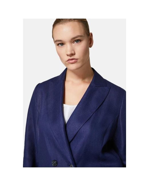 Marina Rinaldi Blue Soft Pure Linen Blazer