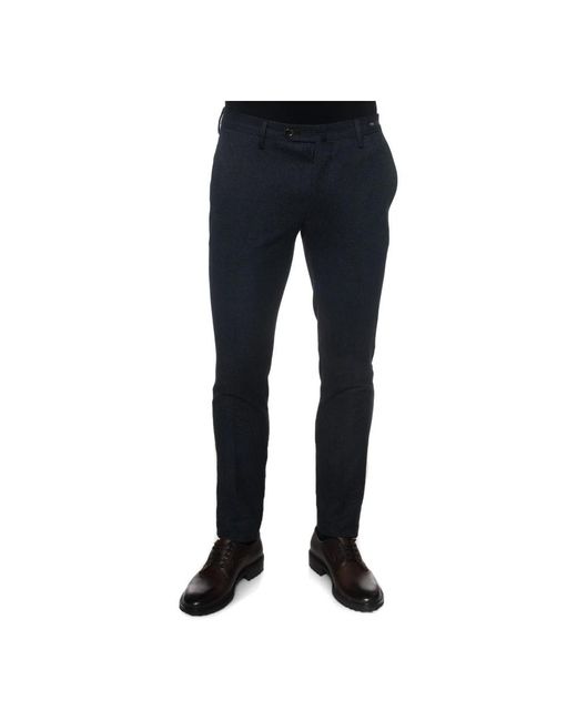PT01 Hahnentritt skinny fit chino hose in Blue für Herren