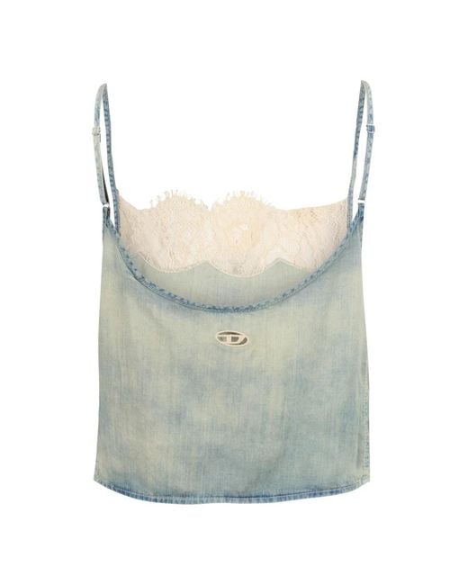 DIESEL Green Sleeveless Tops