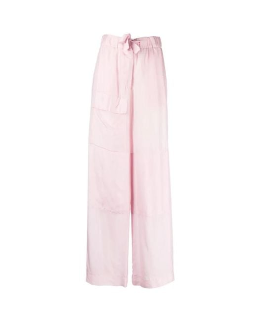 Dries Van Noten Pink Wide Trousers