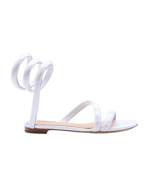 Lola Cruz White Flat Sandals