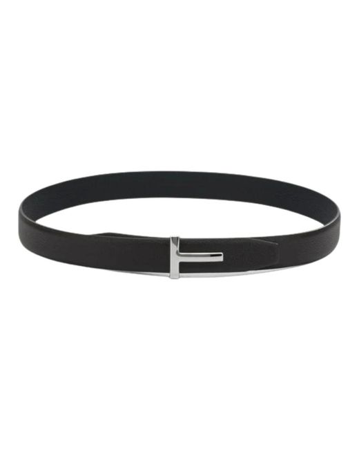 Tom Ford Soft Grain Leather Reversible T Belt 30 Mm in Black für Herren