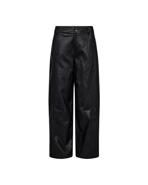 co'couture Broeken ,Zwart ,Leer Leren Broek in het Black