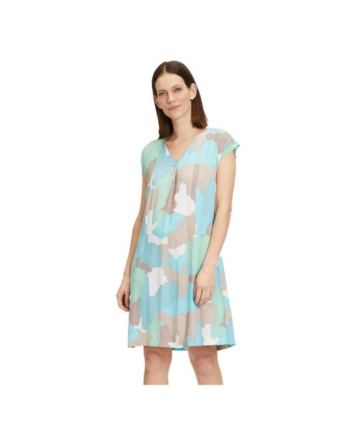 BETTY&CO Blue Blumiges casual-kleid