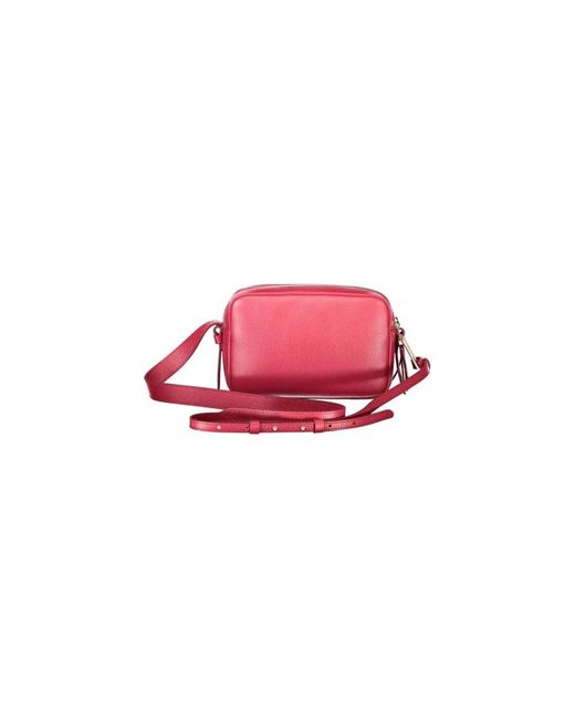 Coccinelle Red Rote Lederhandtasche Mit Verstellbarem Riemen