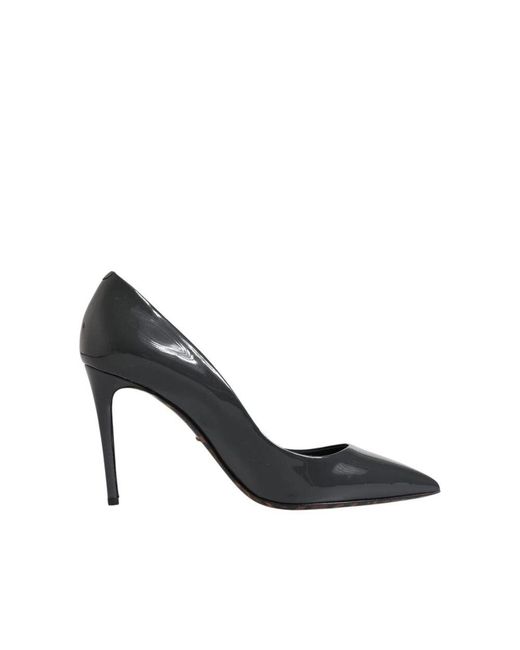Dolce & Gabbana Black Schwarzer Lederschuh