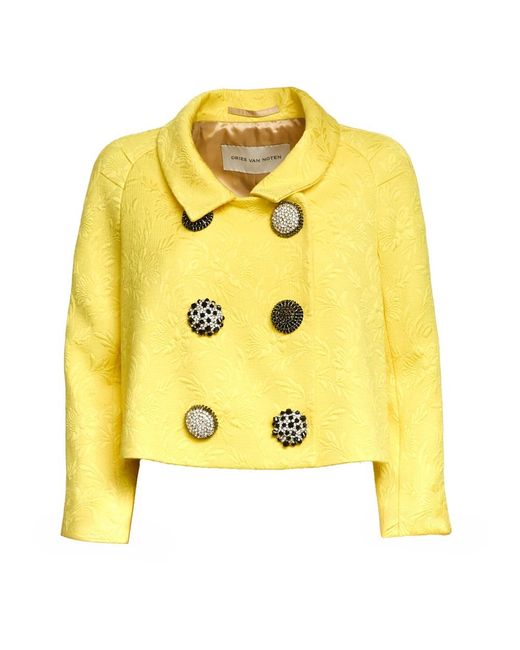 Dries Van Noten Yellow Vipa Jewel Floral Jacquard Blazer