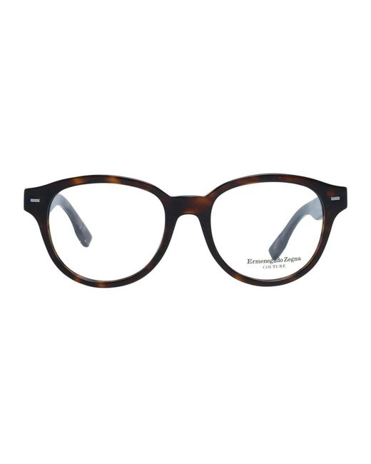 Zegna Runde Optische Brillen in Black für Herren