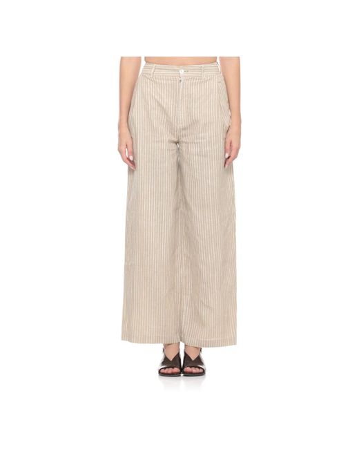 120% Lino Natural Wide Trousers