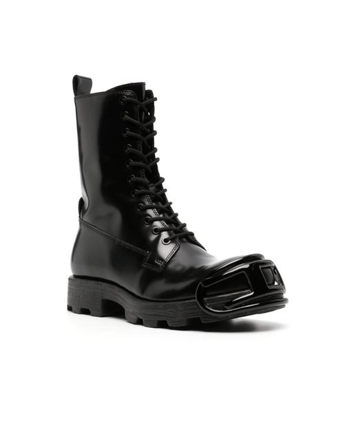 DIESEL Black Lace-Up Boots for men