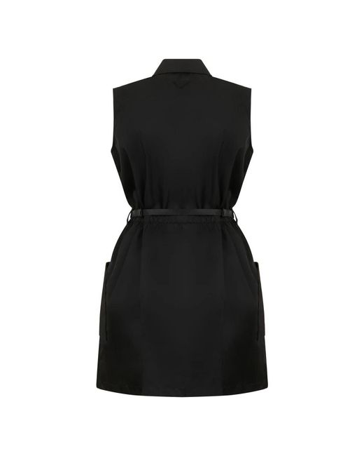 Prada Korte Jurk Van Nylon in het Black