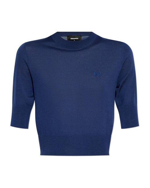 Round-Neck Knitwear DSquared² de color Blue