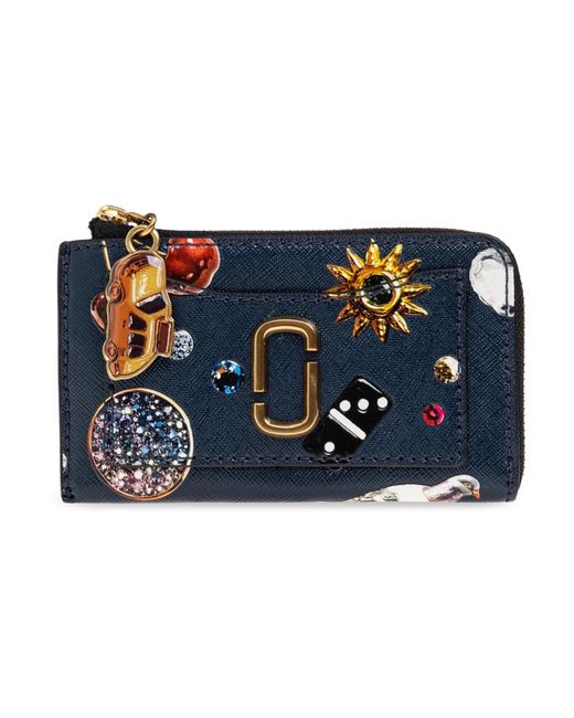 Marc Jacobs Accessoires ,Blauw ,Leer Leren Kaarthouder in het Blue