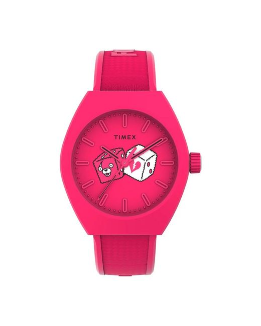 Timex Accessoires ,Roze ,Urban Pop X Fortnite 40Mm Quartz Horloge in het Pink voor heren