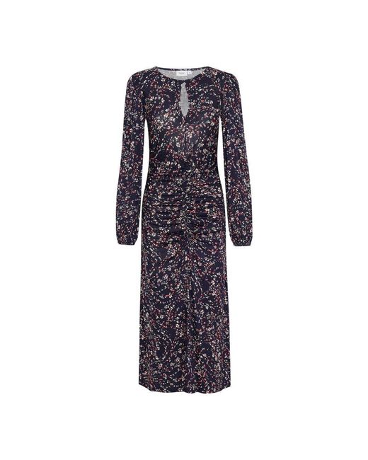 Saint Tropez Blue Blaues windswept leaves kleid