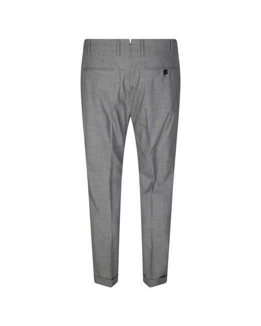 BERWICK 1707 Gray Slim-Fit Trousers for men