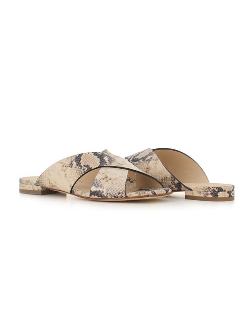 Sergio Levantesi Multicolor Mules Aus Leder Mit Python-Effekt