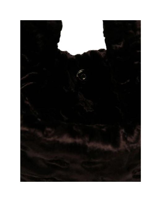 La Milanesa Black Strukturierte Braune Top-Griff-Tasche