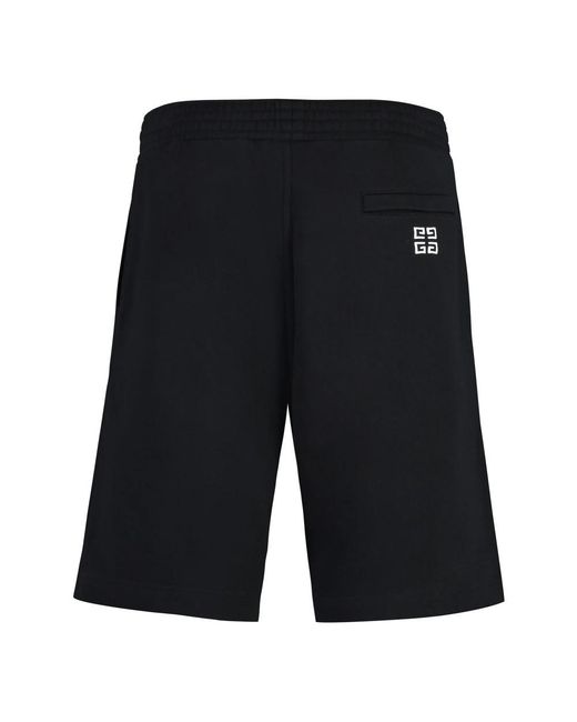 Givenchy Katoenen Logo Print Sweatshorts Achterzak in het Black voor heren