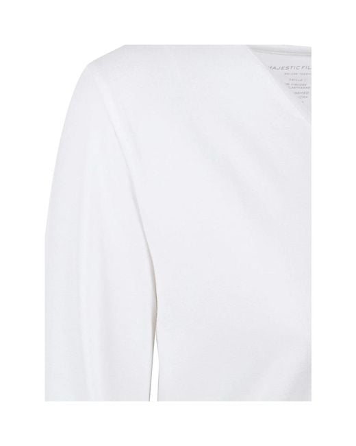 Majestic Filatures White Long Sleeve Tops