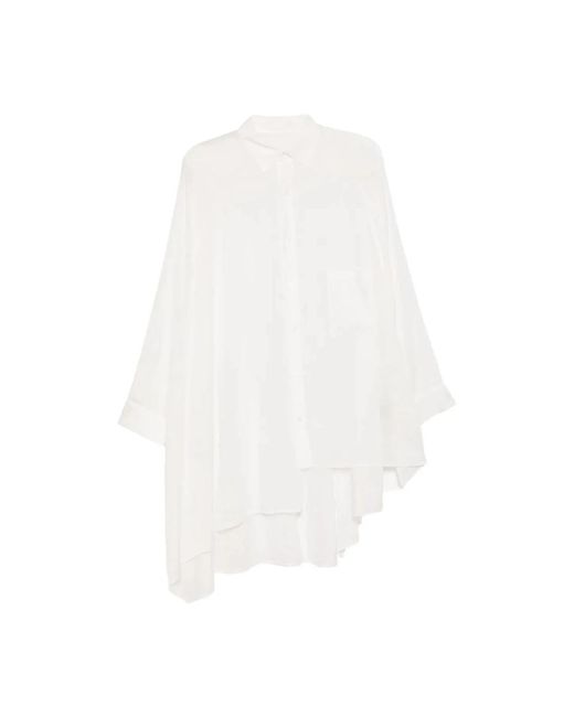 Yohji Yamamoto White Raglan Long Slv Blouse
