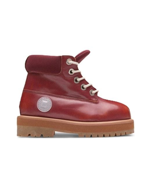 PDF Red Lace-Up Boots for men