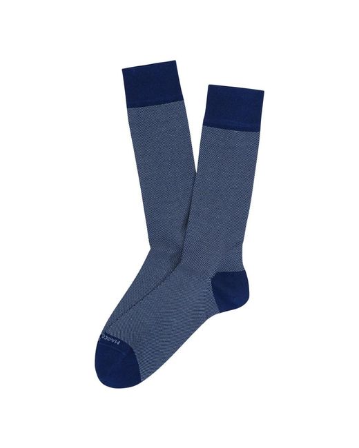 Marcoliani Ondergoed ,Blauw ,Katoen Calze Al Ginocchio Fantasia Occhio Di Pernice in het Blue voor heren