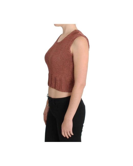 Pink Memories Red Roter strick crop top pullover