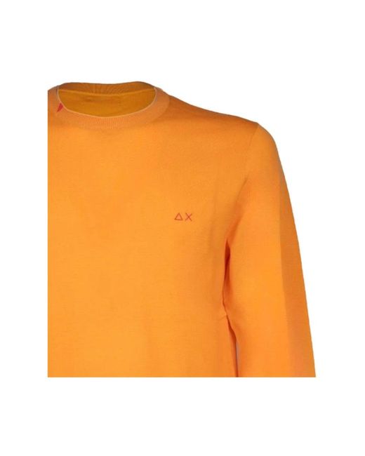 Sun 68 Orange Round-Neck Knitwear for men