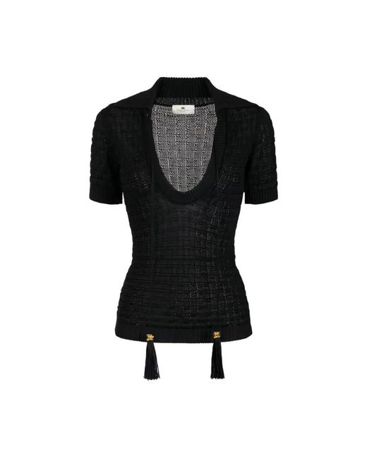 Elisabetta Franchi Black Polo Shirts