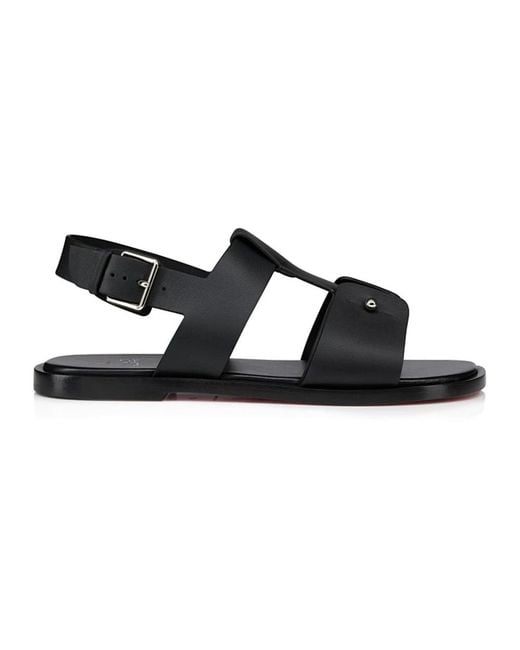 Christian Louboutin Black Flat Sandals for men