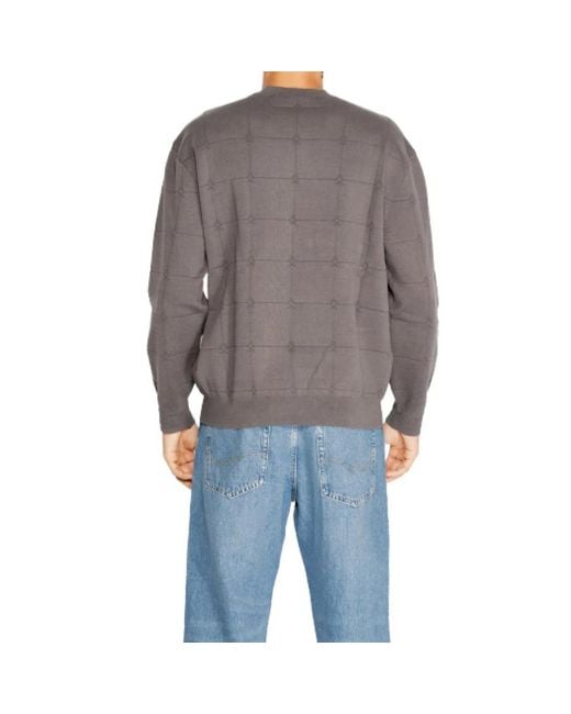 ARMANI EXCHANGE Gray Round-Neck Knitwear for men