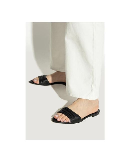 IRO Black Leder-Slides Egya